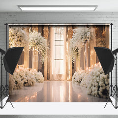 Lofaris Floral Decorated Church Interior Wedding Backdrop