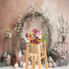 Lofaris Floral Easter Egg Warm Color Wall Photo Backdrop