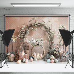 Lofaris Floral Easter Egg Warm Color Wall Photo Backdrop