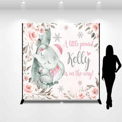 Lofaris Floral Elephant Peanut Custom Baby Shower Backdrop