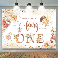 Lofaris Floral Fairy First Birthday Girl Party Backdrop