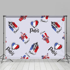 Lofaris Floral French Flag Heart Paris Je T Aime Backdrop