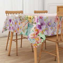 Lofaris Floral Garden Scenery Sweet Rectangle Tablecloth