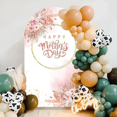 Lofaris Floral Glitter Happy Mothers Day Arch Backdrop for Event