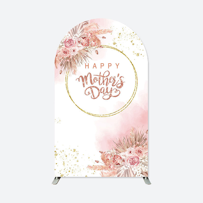 Lofaris Floral Glitter Happy Mothers Day Arch Backdrop for Event