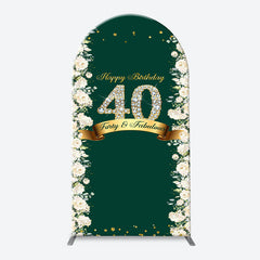 Lofaris Floral Green Fabulous Arch 40th Birthday Backdrop