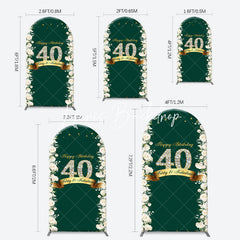 Lofaris Floral Green Fabulous Arch 40th Birthday Backdrop