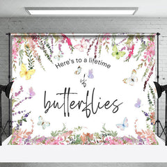 Lofaris Floral Heres To A Lifetime Of Butterflies Backdrop