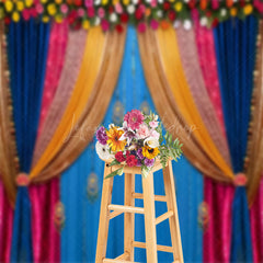 Lofaris Floral Indian Cultural Curtain Photography Backdrop