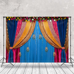 Lofaris Floral Indian Cultural Curtain Photography Backdrop