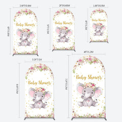 Lofaris Floral Little Elephant Arch Baby Shower Backdrop