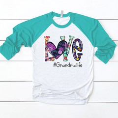 Lofaris Floral Love Grandma Life Custom Name Baseball Shirt