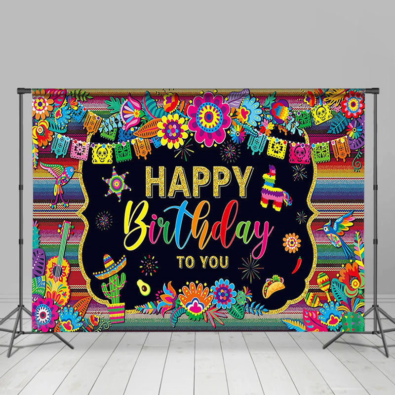 Lofaris Floral Mexican Fiesta Festival Theme Backdrop