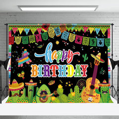 Lofaris Floral Mexican Fiesta Happy Birthday Backdrop for Kids