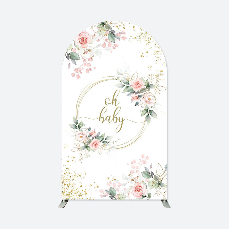 Lofaris Floral Oh Baby Theme Shower Arch Backdrop