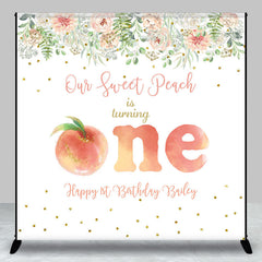 Lofaris Floral Peach Custom 1st Birthday Backdrop For Girl