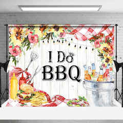 Lofaris Floral Picnic Wooden I Do Bbq Wedding Party Backdrop