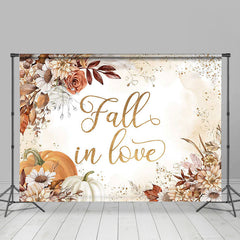 Lofaris Floral Pumpkin Fall In Love Autumn Wedding Backdrop