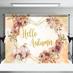 Lofaris Floral Pumpkin Hello Autumn Sweet Season Fall Backdrop