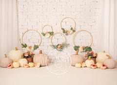 Lofaris Floral Pumpkins Autumn Halloween Cake Smash Backdrop