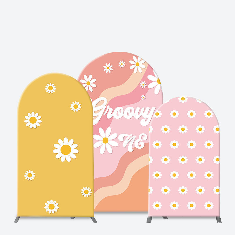 Lofaris Floral Rainbow Groovy One Birthday Arch Backdrop Kit