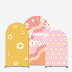 Lofaris Floral Rainbow Groovy One Birthday Arch Backdrop Kit