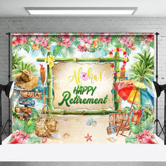 Lofaris Floral Sandy Beach Summer Happy Retirement Backdrop