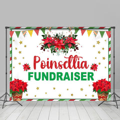 Lofaris Floral Star Christmas Poinsettia Fundraiser Backdrop