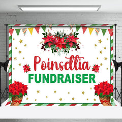 Lofaris Floral Star Christmas Poinsettia Fundraiser Backdrop