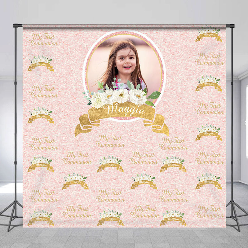 Lofaris Floral Step And Repeat Custom 1st Birthday Backdrop