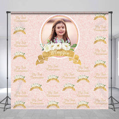 Lofaris Floral Step And Repeat Custom 1st Birthday Backdrop