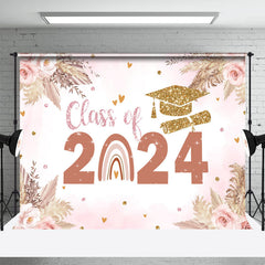 Lofaris Floral Sweet Pink Class Of 2024 Rainbow Backdrop