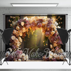 Lofaris Floral Vine Arch Door Bokeh Forest Flower Backdrop