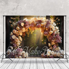 Lofaris Floral Vine Arch Door Bokeh Forest Flower Backdrop