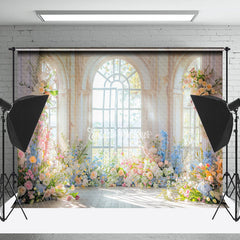 Lofaris Floral Warm Sunlight Window Backdrop For Wedding