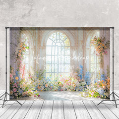 Lofaris Floral Warm Sunlight Window Backdrop For Wedding