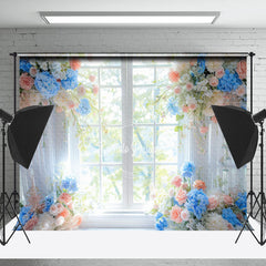 Lofaris Floral White Transparent Window Backdrop For Wedding