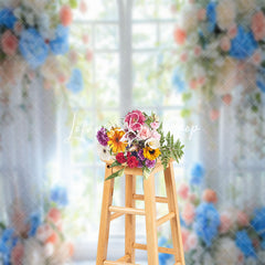 Lofaris Floral White Transparent Window Backdrop For Wedding