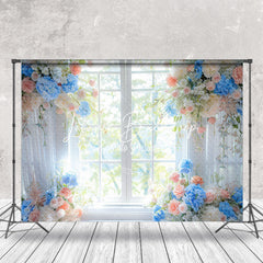 Lofaris Floral White Transparent Window Backdrop For Wedding