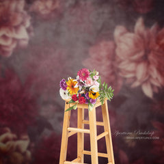 Lofaris Floral Wine Red Fine Art Maternity Photo Backdrop