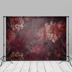 Lofaris Floral Wine Red Fine Art Maternity Photo Backdrop