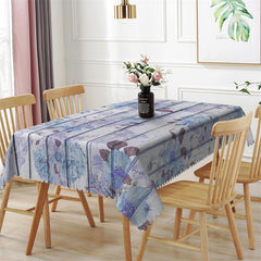 Lofaris Floral Wooden Board Texture Rectangle Tablecloth