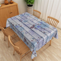 Lofaris Floral Wooden Board Texture Rectangle Tablecloth