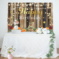 Lofaris Floral Wooden Wall Sparking Light Birthday Backdrop