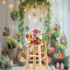 Lofaris Flower Basket Easter Egg Arch Photography Backdrop