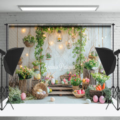 Lofaris Flower Basket Easter Egg Arch Photography Backdrop