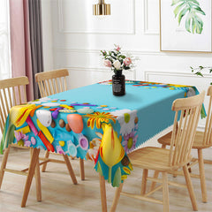 Lofaris Flower Blue Rectangle Tablecloth For Outdoor Picnic