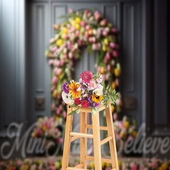 Lofaris Flower Bow Decoration Retro Door Spring Backdrop