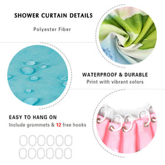 Lofaris Flower Butterfly Decorative Shower Curtain Set