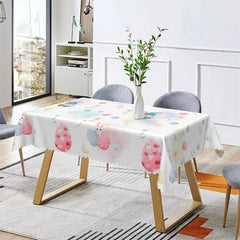 Lofaris Flower Dwarf Eggs Easter Rectangle Kitchen Tablecloth